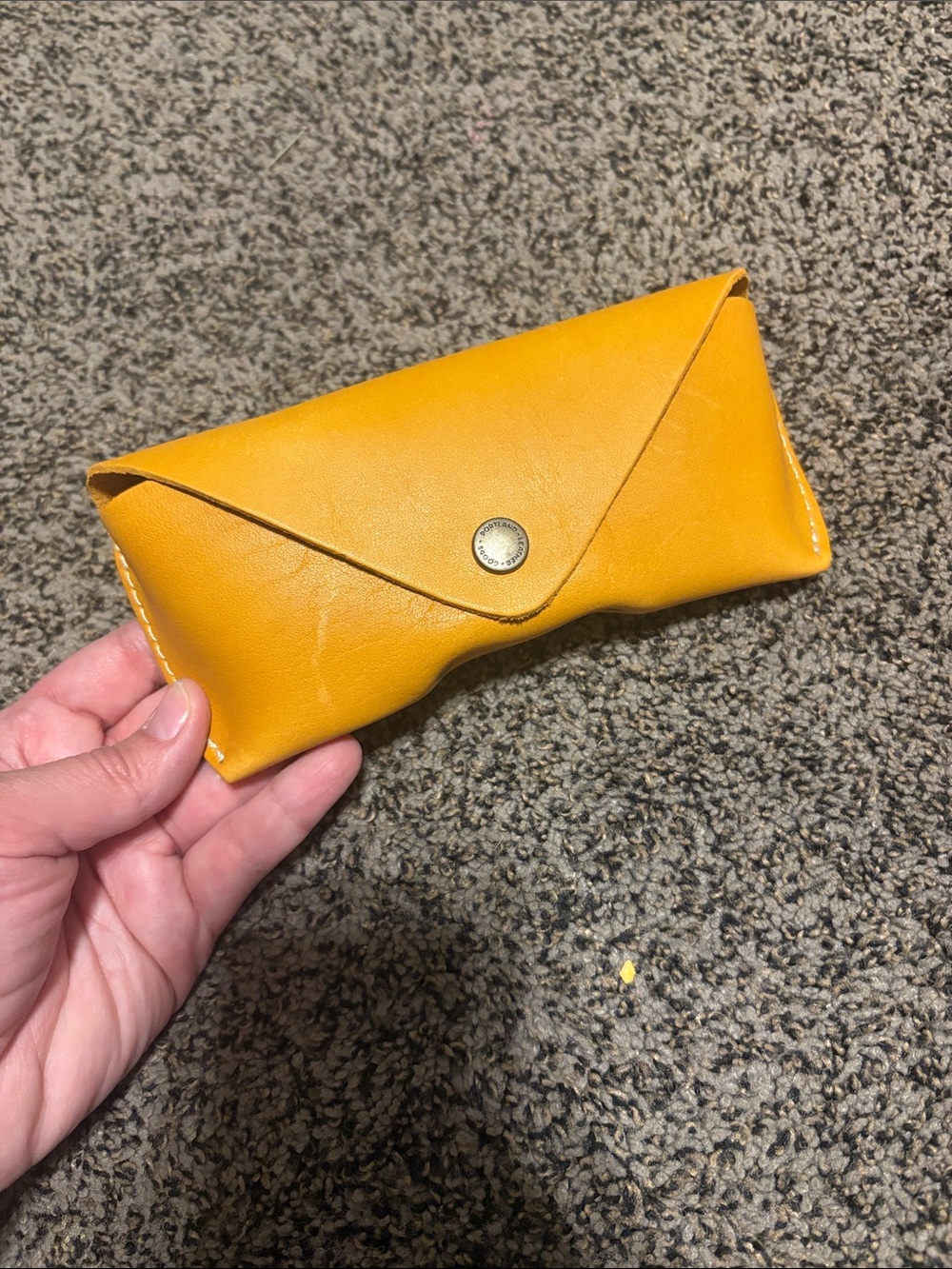 Portland Leather Yellow Leather Envelope Sunglasses Case